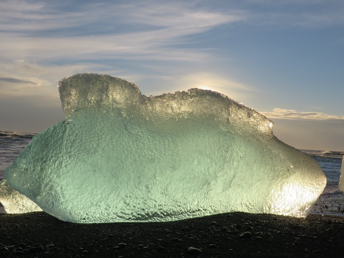 Iceberg on beach at Jökulsárlón
