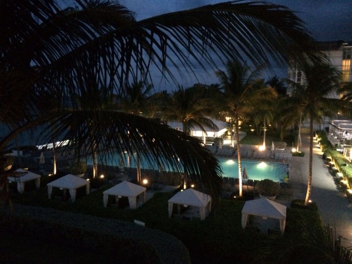 View from our unexpected balcony at the Hilton Rose Hall Resort