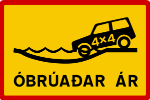 Iceland River Crossing Sign